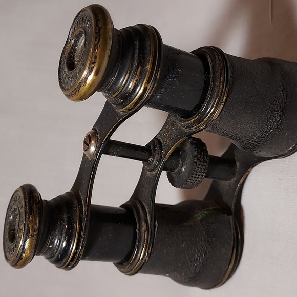 Vintage 1930s Jumelle Chevalier Opera Glasses Binoculars Brass Leather - Picture 4 of 8